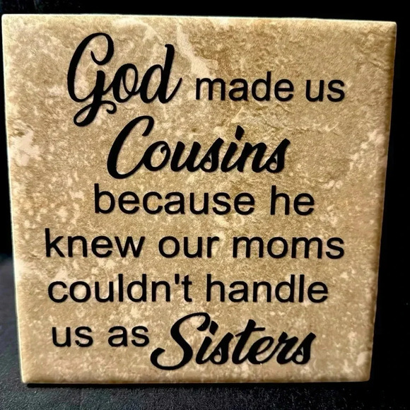 Stone Like Sentiment Plaque on Cousins - Picture 1 of 4